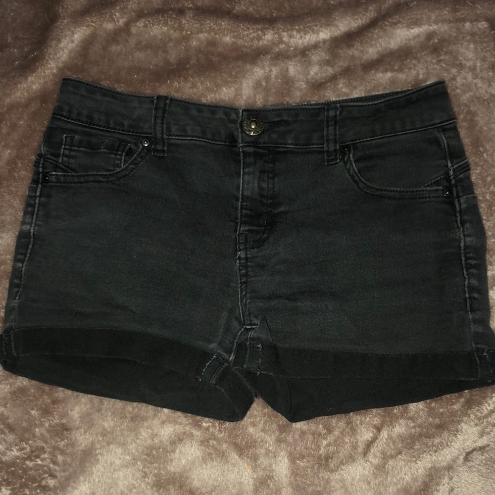 Black jean shorts